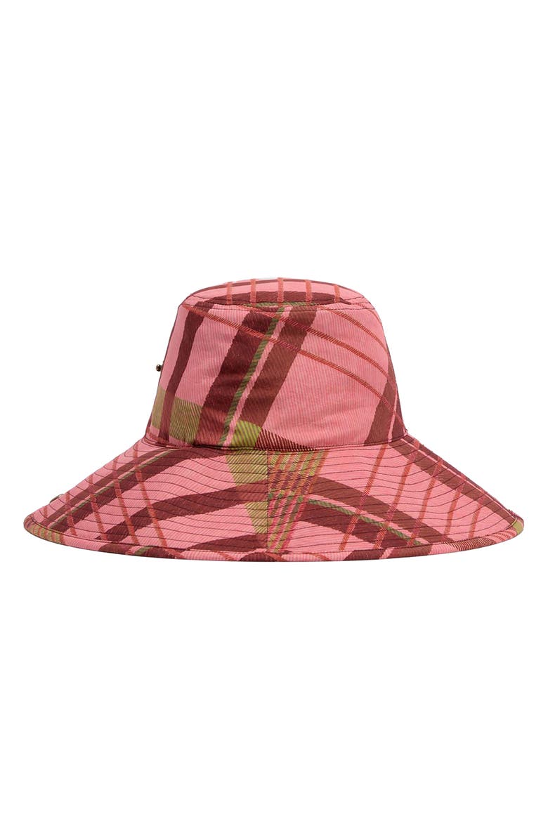Barbour x FARM Rio Luisa Bucket Hat, Alternate, color, Pink Tartan