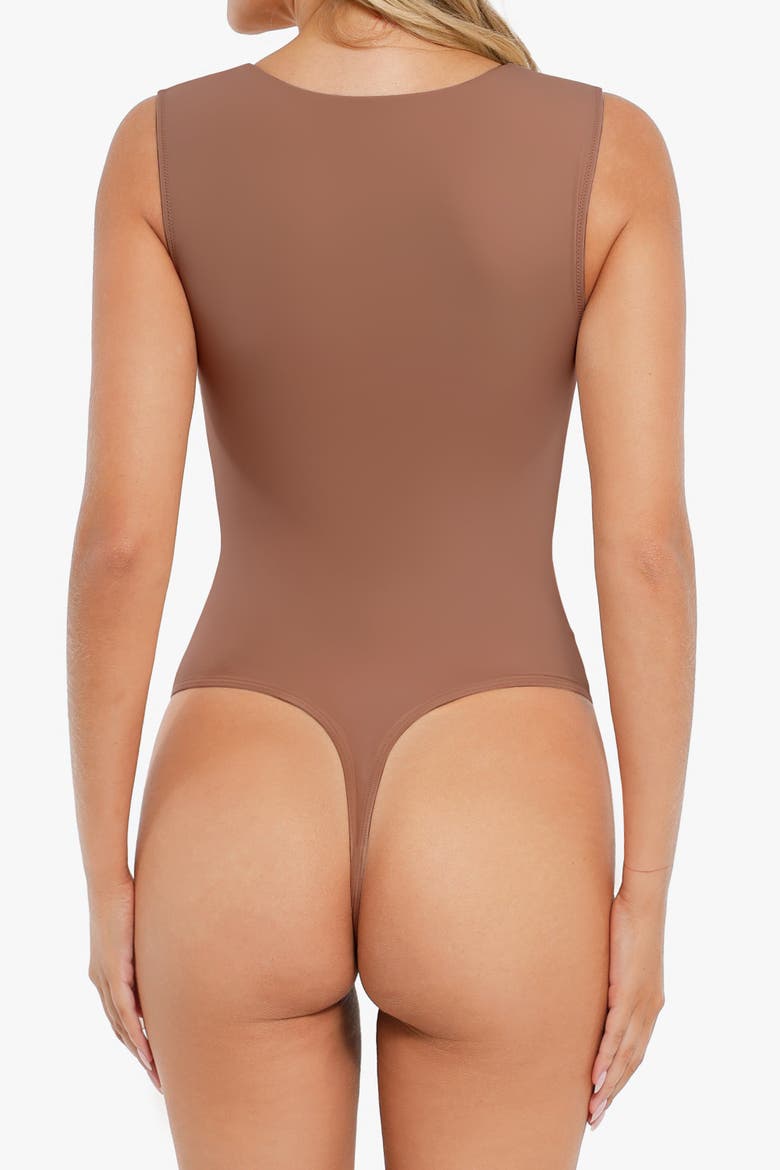 Shapewear Cloudsense Sleeveless Square Neck Bodysuit, Alternate, color, Latte