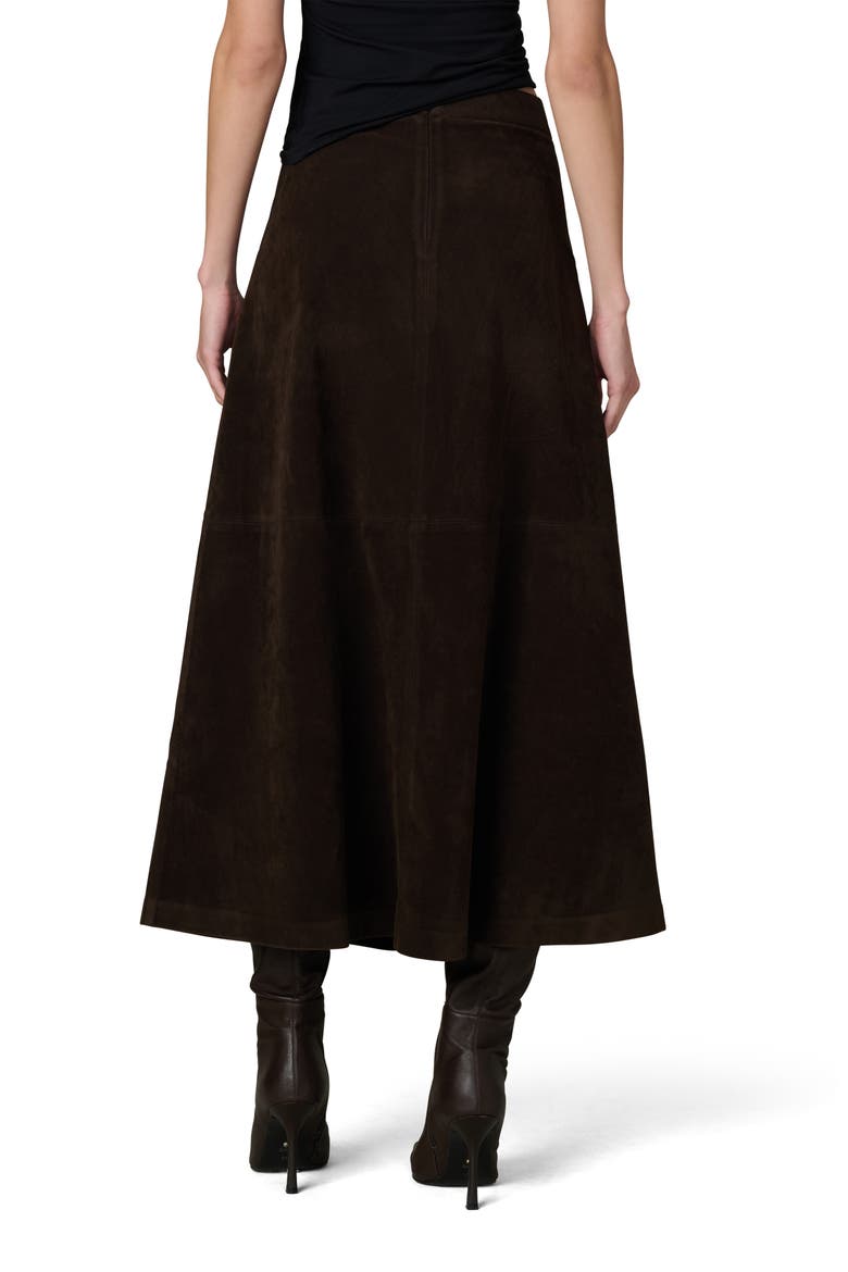 Tavi Faux Suede Midi Skirt, Alternate, color, DARK CHOCOLATE