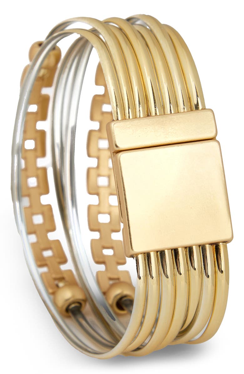 SAACHI Multi Strand Chain Bracelet, Alternate, color, Gold