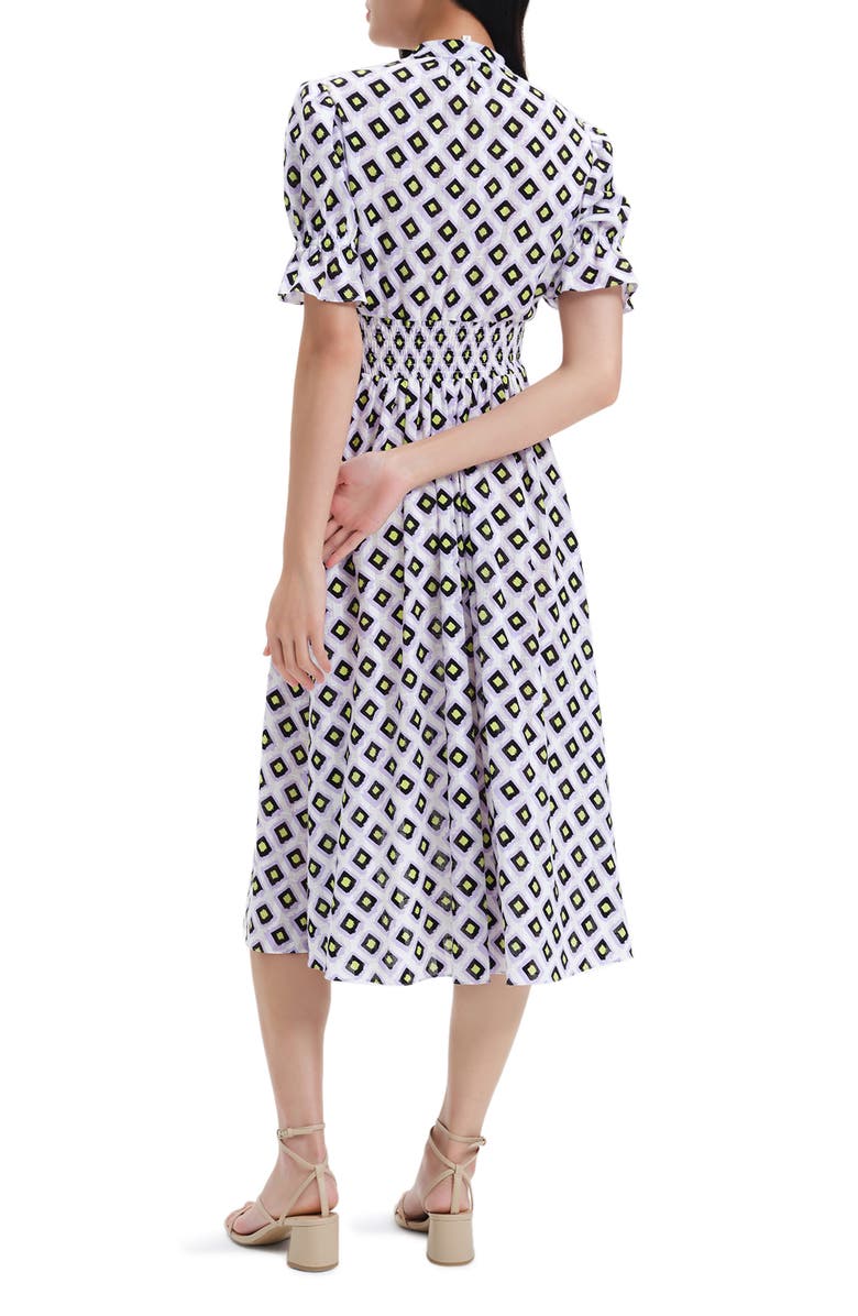 Diane von Furstenberg Erica Button Front Cotton Midi Dress, Alternate, color,