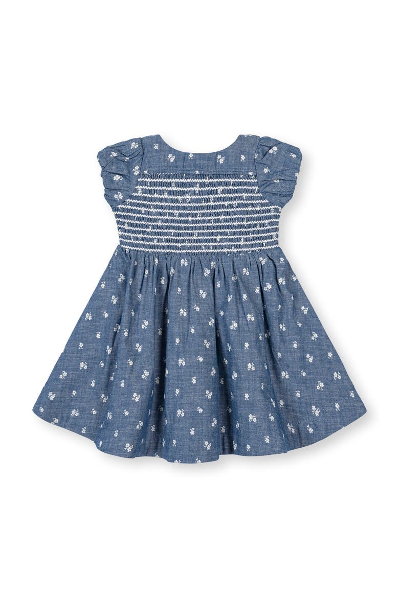 Organic Smocked Puff Sleeve Dress, Alternate, color, Chambray Floral