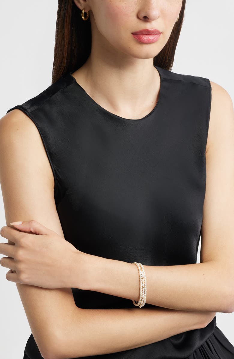 Nordstrom Triple Strand Freshwater Pearl Bracelet, Alternate, color,
