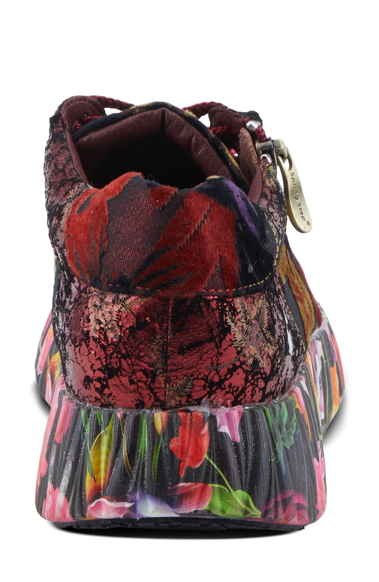 L
Artiste by Spring Step Dallyn Floral Platform Sneaker, Alternate, color, Bordeaux Multi