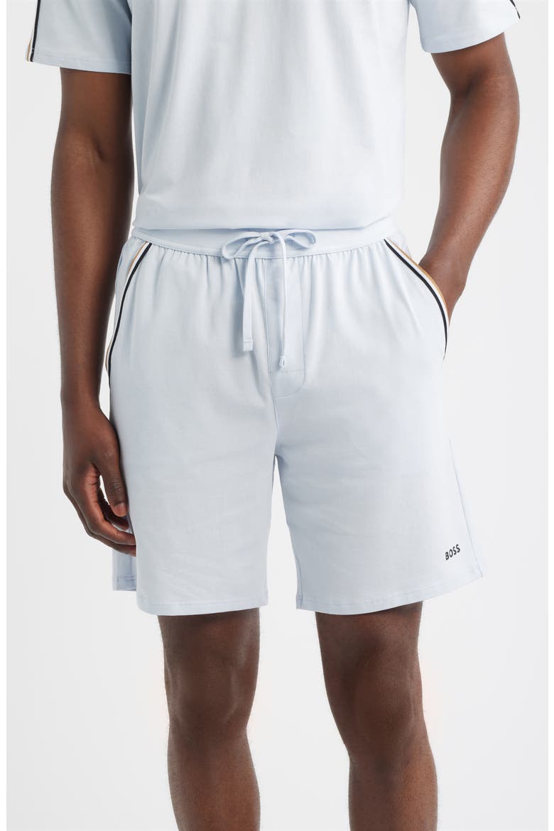 Unique Stretch Cotton Pajama Shorts, Main, color, LIGHT/ PASTEL BLUE