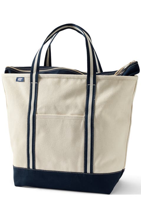 Zip Top Canvas Tote Bag