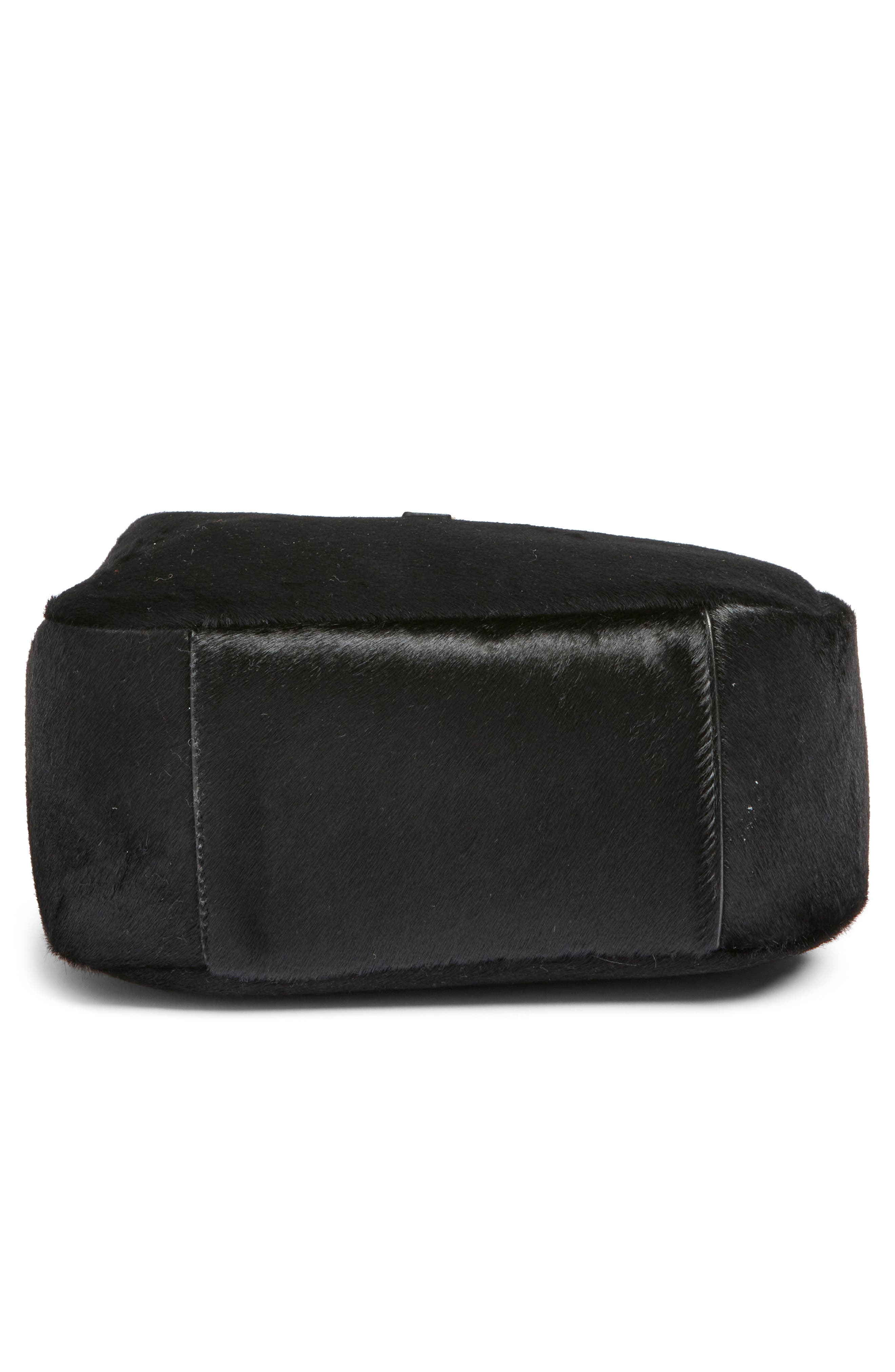 Saint Laurent Small Le 5 À 7 Genuine Calf Hair Shoulder Bag, Alternate, color, Noir