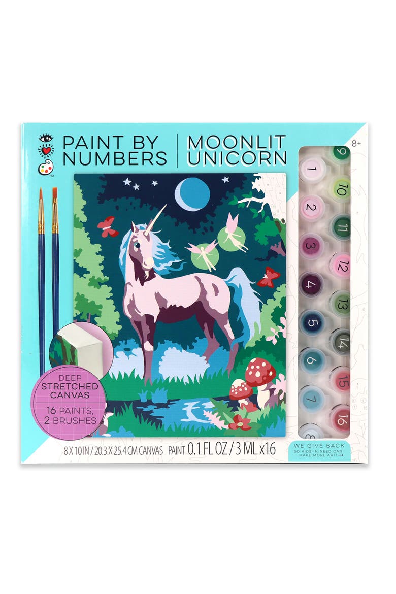 Moonlit Unicorn Paint by Numbers Set, Alternate, color, MULTI