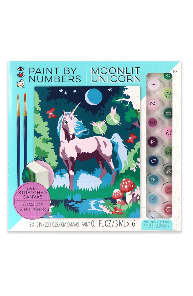 BRIGHT STRIPES Moonlit Unicorn Paint by Numbers Set, Alternate, color, Multi