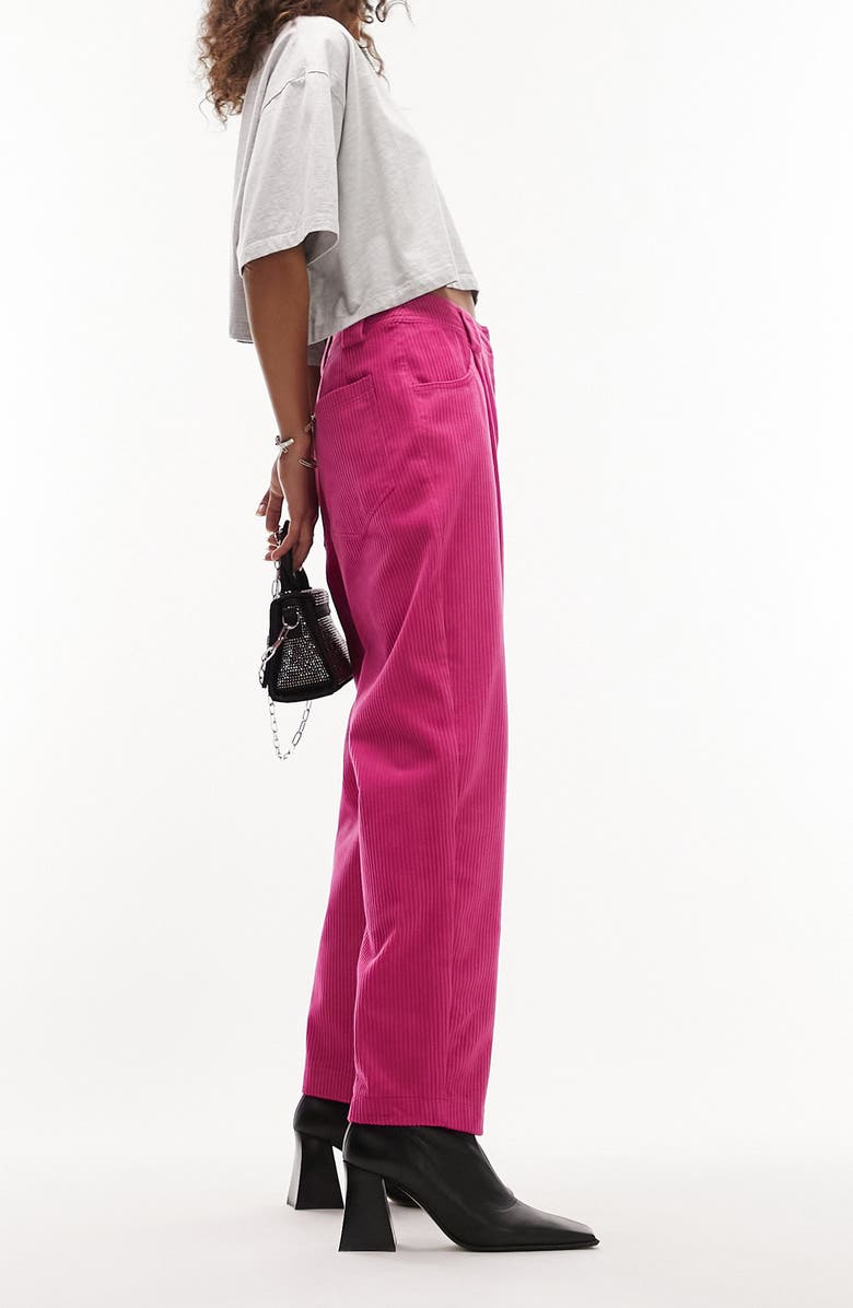 Topshop Cotton Corduroy Trousers, Alternate, color, 