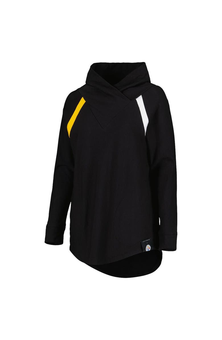 KIYA TOMLIN Women's KIYA TOMLIN Black Pittsburgh Steelers Tri-Blend Raglan Pullover Sweatshirt, Alternate, color, 