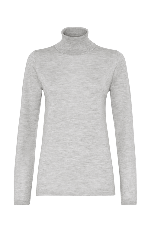 Brunello Cucinelli Cashmere-silk Glitter Turtleneck Sweater In Light Grey