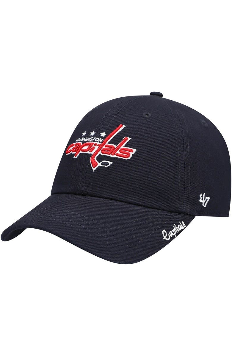 '47 Women's '47 Navy Washington Capitals Team Miata Clean Up Adjustable Hat, Main, color, 