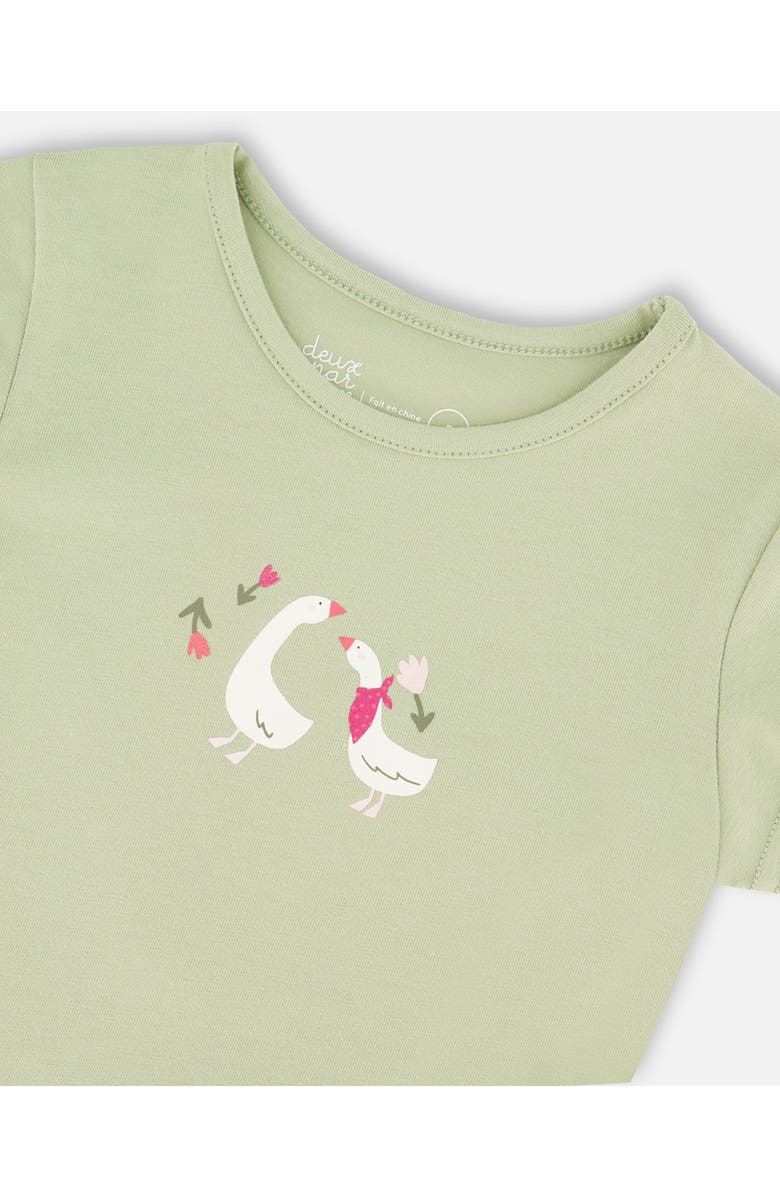 Deux par Deux Organic Cotton Jersey Short Sleeve T-Shirt, Alternate, color, Light Khaki Green