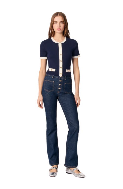 Maje Cropped Short Sleeve Cardigan