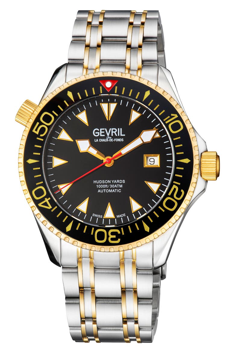 Hudson Yards Two-Tone Bracelet Watch, 43mm, Main, color, TWO TONED SS IPYG