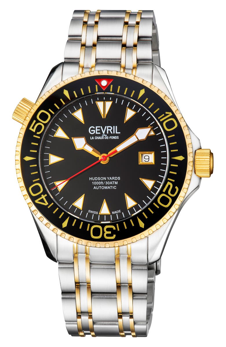 GEVRIL Hudson Yards Two-Tone Bracelet Watch, 43mm, Main, color, Two Toned Ss Ipyg