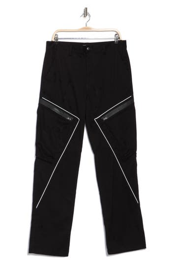 American Stitch Reflective Piped Stretch Cotton Twill Pants In Black