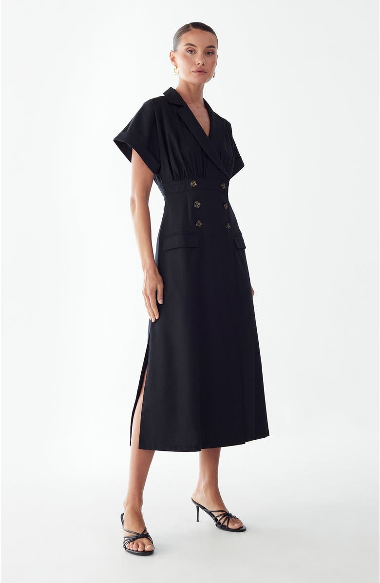 WILLA Elsie Midi Dress, Alternate, color, Black