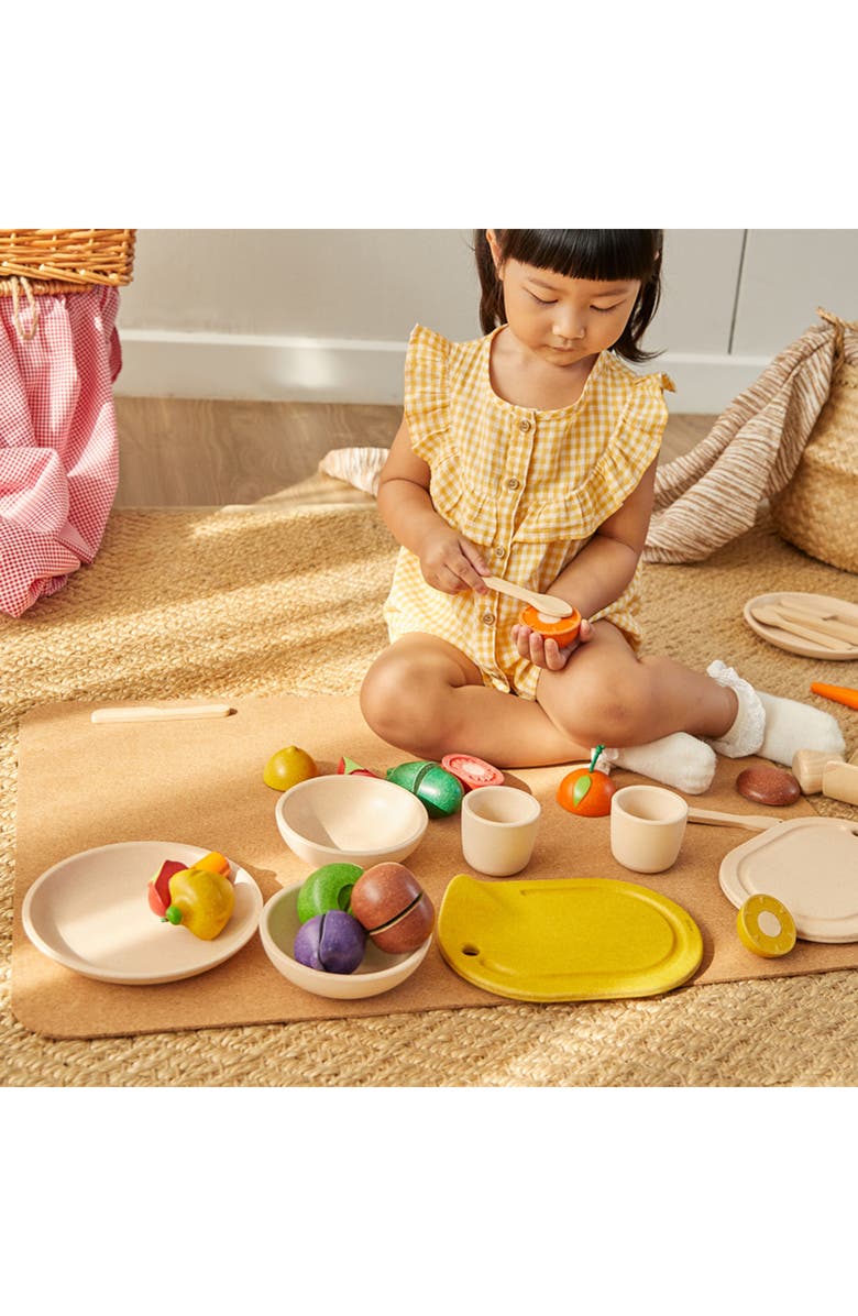 PlanToys<sup>®</sup> Wooden Tableware Playset, Alternate, color, Natural