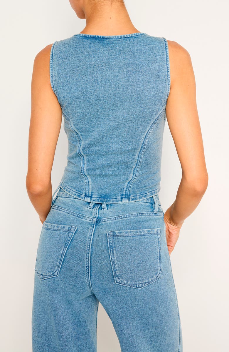Good American Jeanus Button Front Crop Corset Top, Alternate, color, 