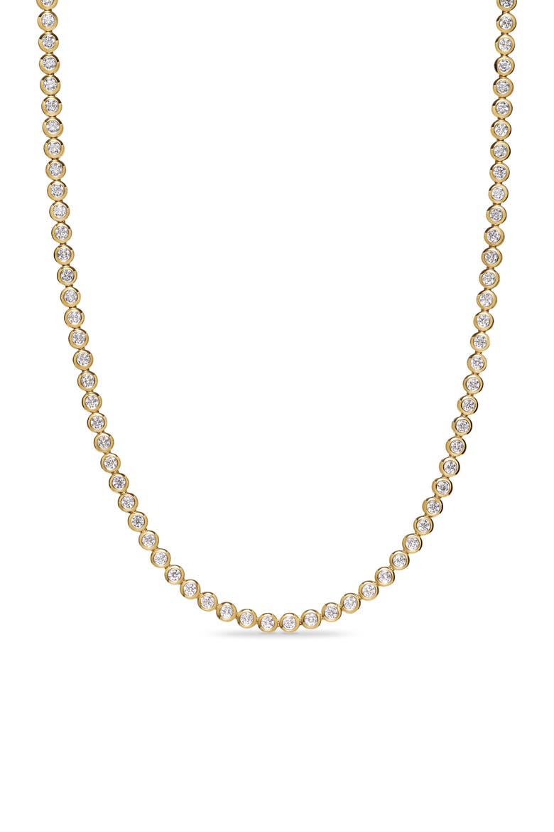 Bezel Set Diamond Tennis Necklace, 4.7mm, Main, color, GOLD