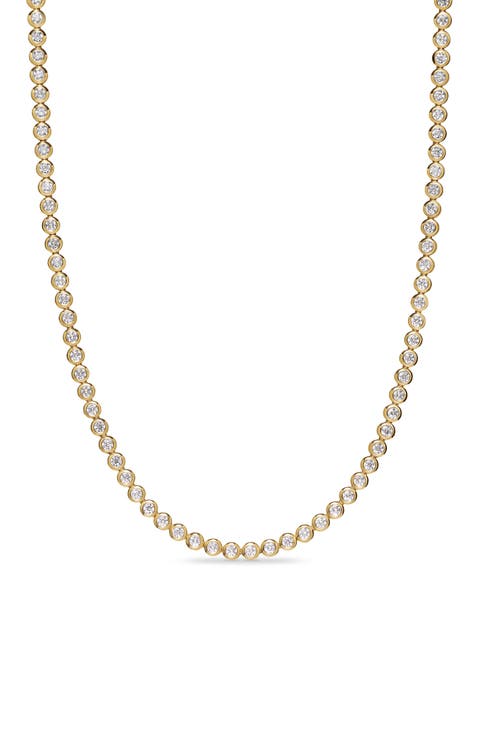 Bezel Set Diamond Tennis Necklace, 4.7mm