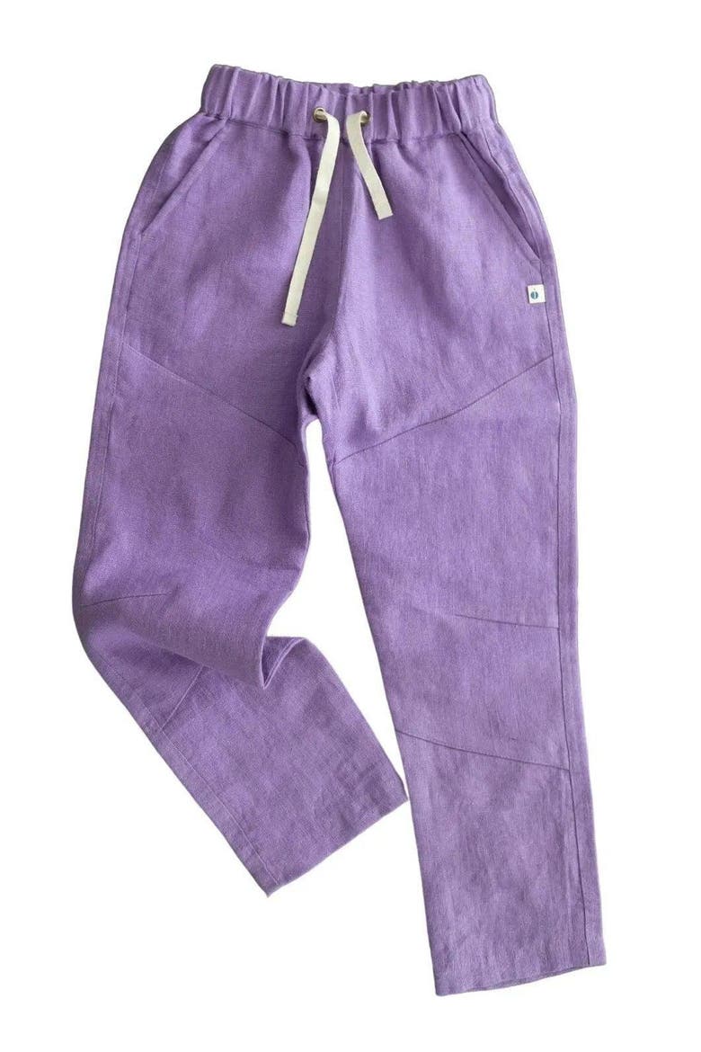Kids’ Organic-Dyed Linen Pants, Main, color, Lilac