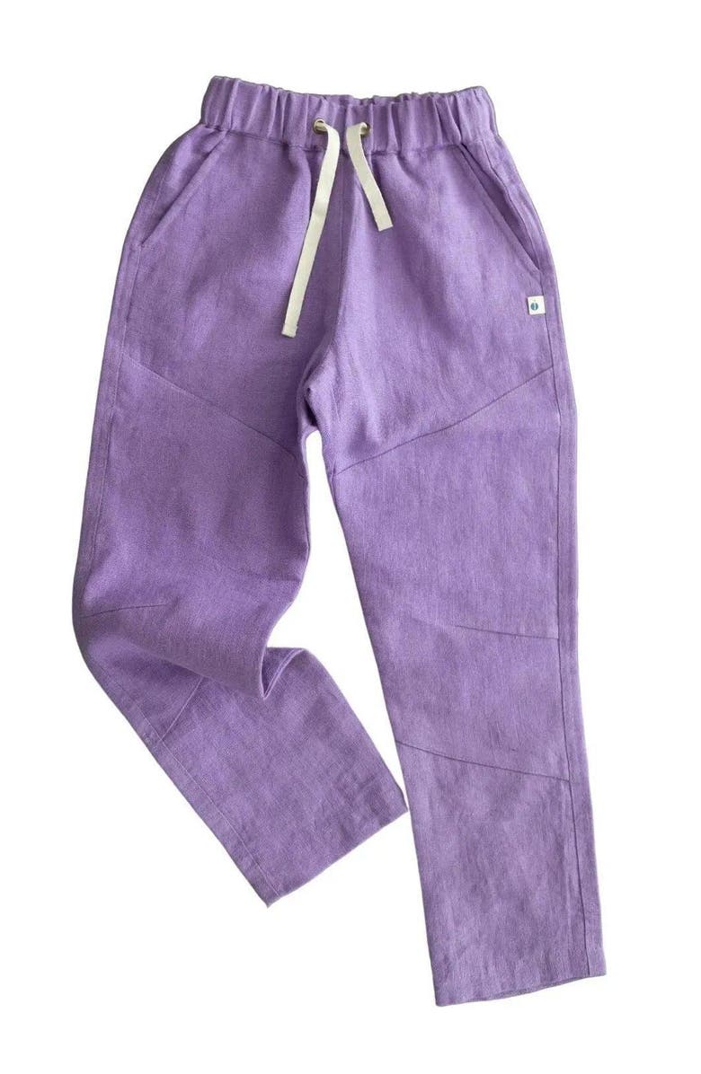 Jackalo Kids’ Organic-Dyed Linen Pants, Main, color, Lilac