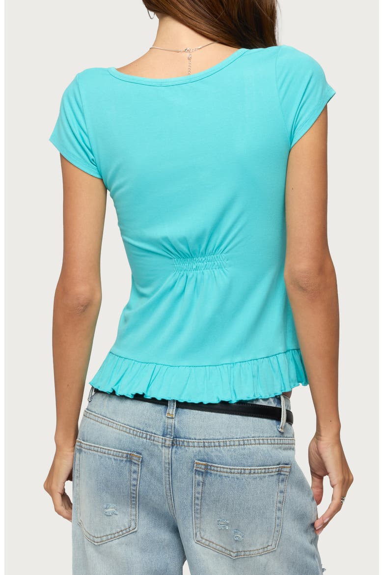 Lilianna Ruffle Babydoll Top, Alternate, color, AQUA