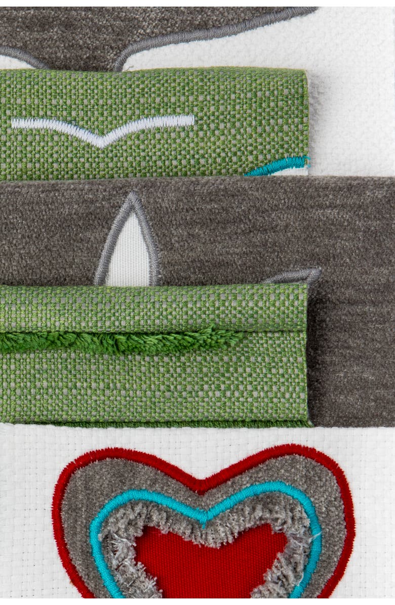 Elaine Smith Pioneer Hand Appliqued & Embroidered Velvet Indoor & Outdoor Woven Accent Pillow, Alternate, color, Multi