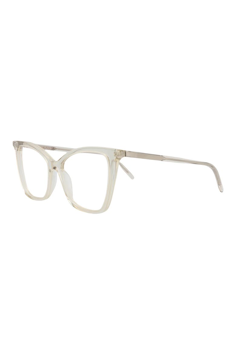 SL386 53mm Cat Eye Optical Glasses, Alternate, color, BEIGE BEIGE TRANSPARENT