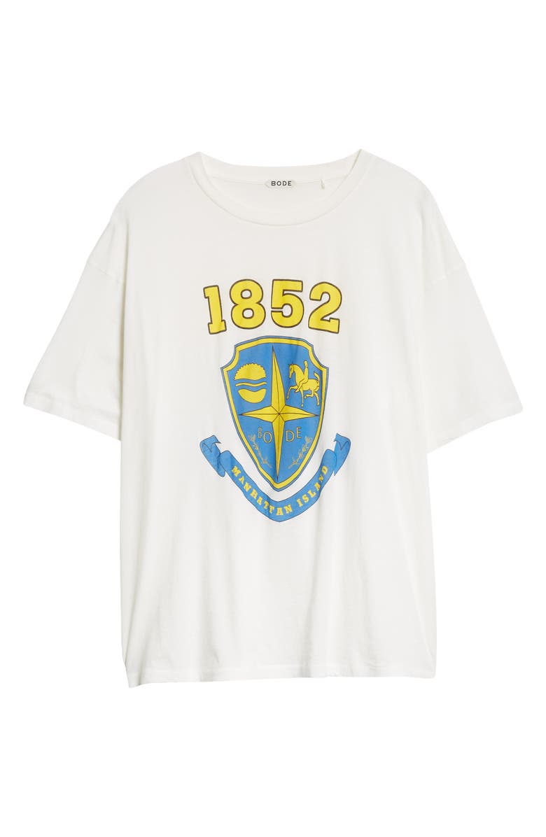 Bode Crest Boxy Graphic T-Shirt, Alternate, color, Cream