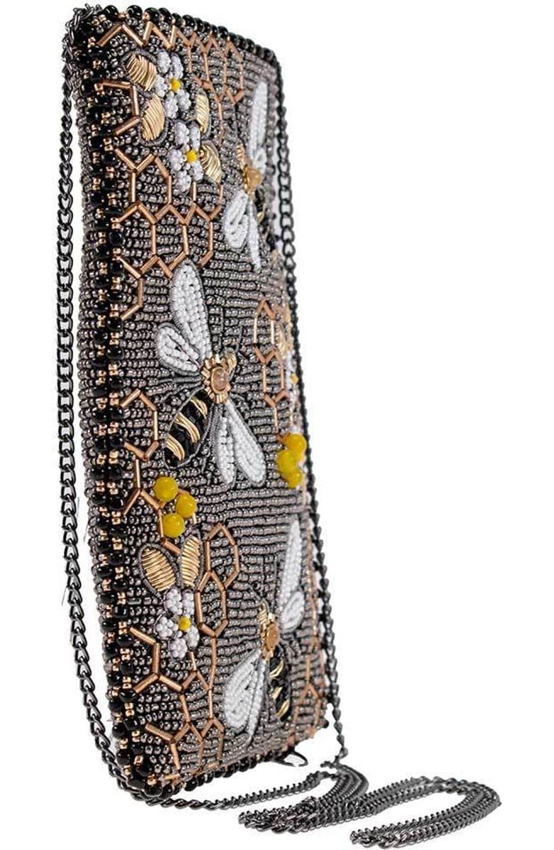 Mary Frances Accessories Bee Awesome Crossbody Phone Bag, Alternate, color, Silver