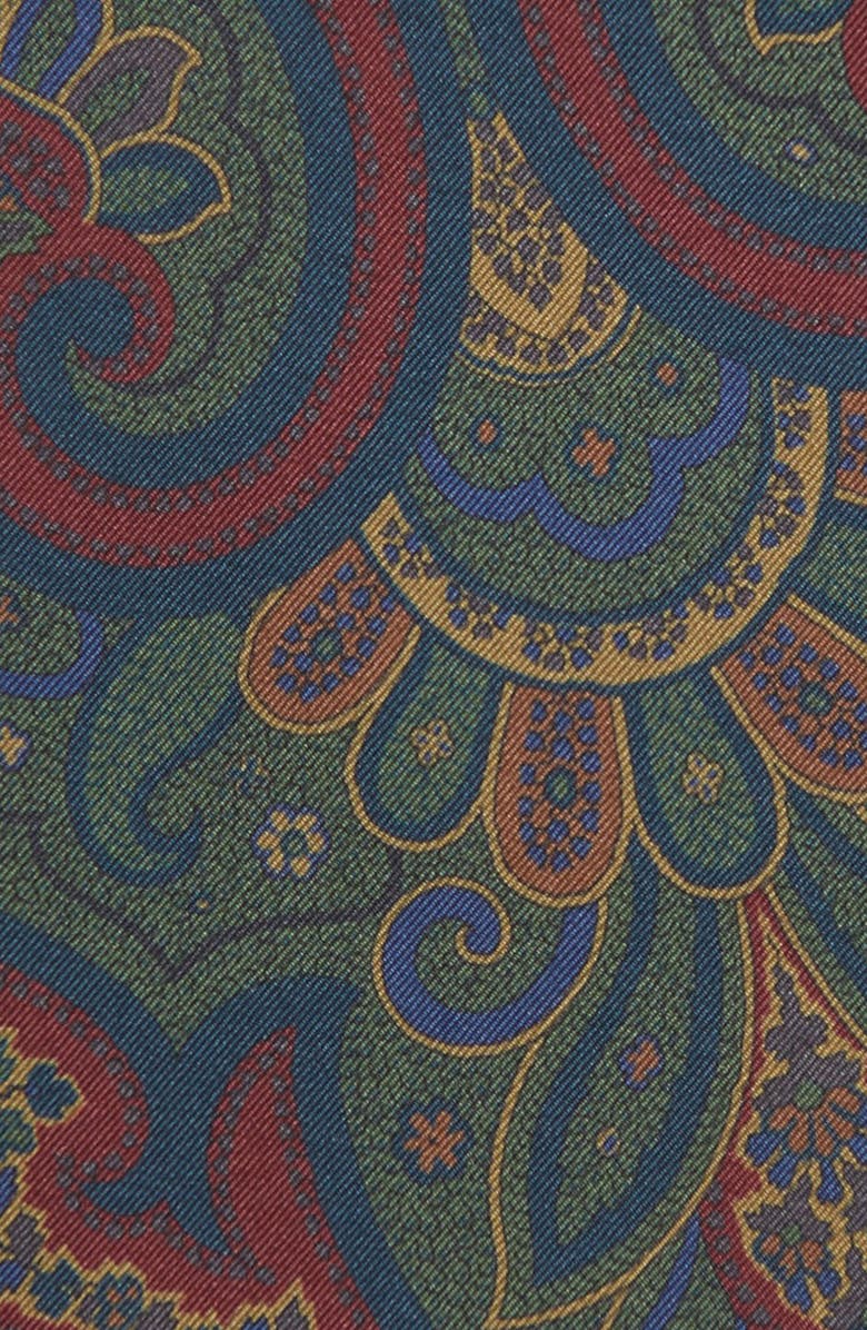 Ralph Lauren Purple Label Paisley Silk Pocket Square, Alternate, color,