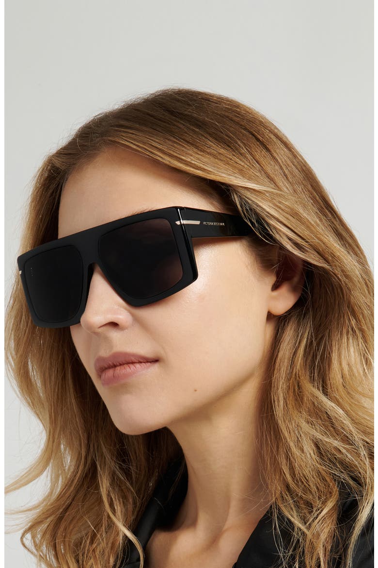 59mm Rectangular Sunglasses, Alternate, color, BLACK/ GREY