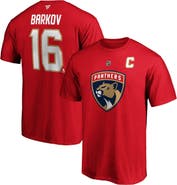 FANATICS Men's Fanatics Branded Aleksander Barkov Red Florida Panthers Team Authentic Stack Name & Number T-Shirt