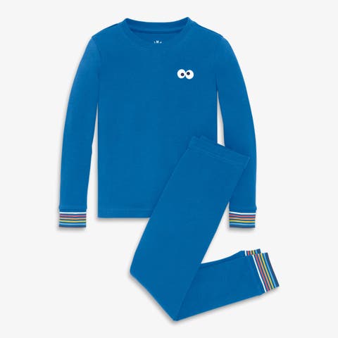 Kids Organic Sesame Street Embroidered PJ Set (Toddler, Little Kid, Big Kid)