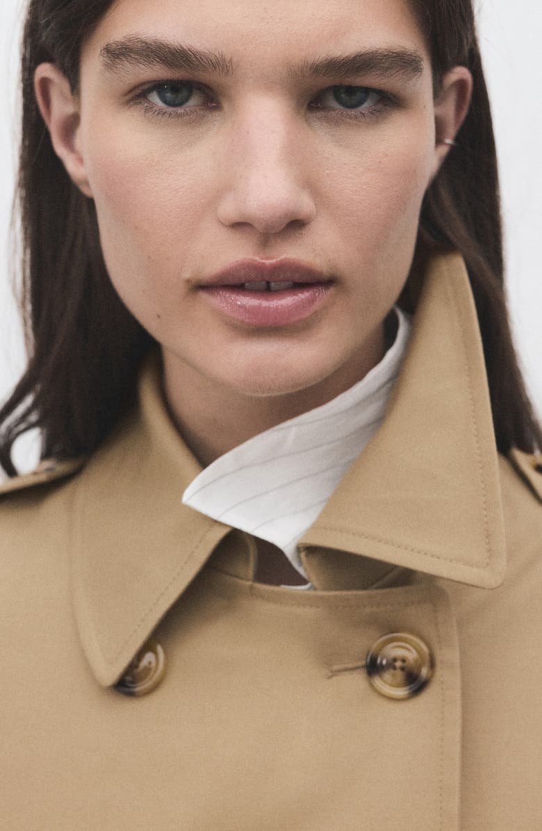 MANGO Classic Belted Trench Coat, Alternate, color, Beige