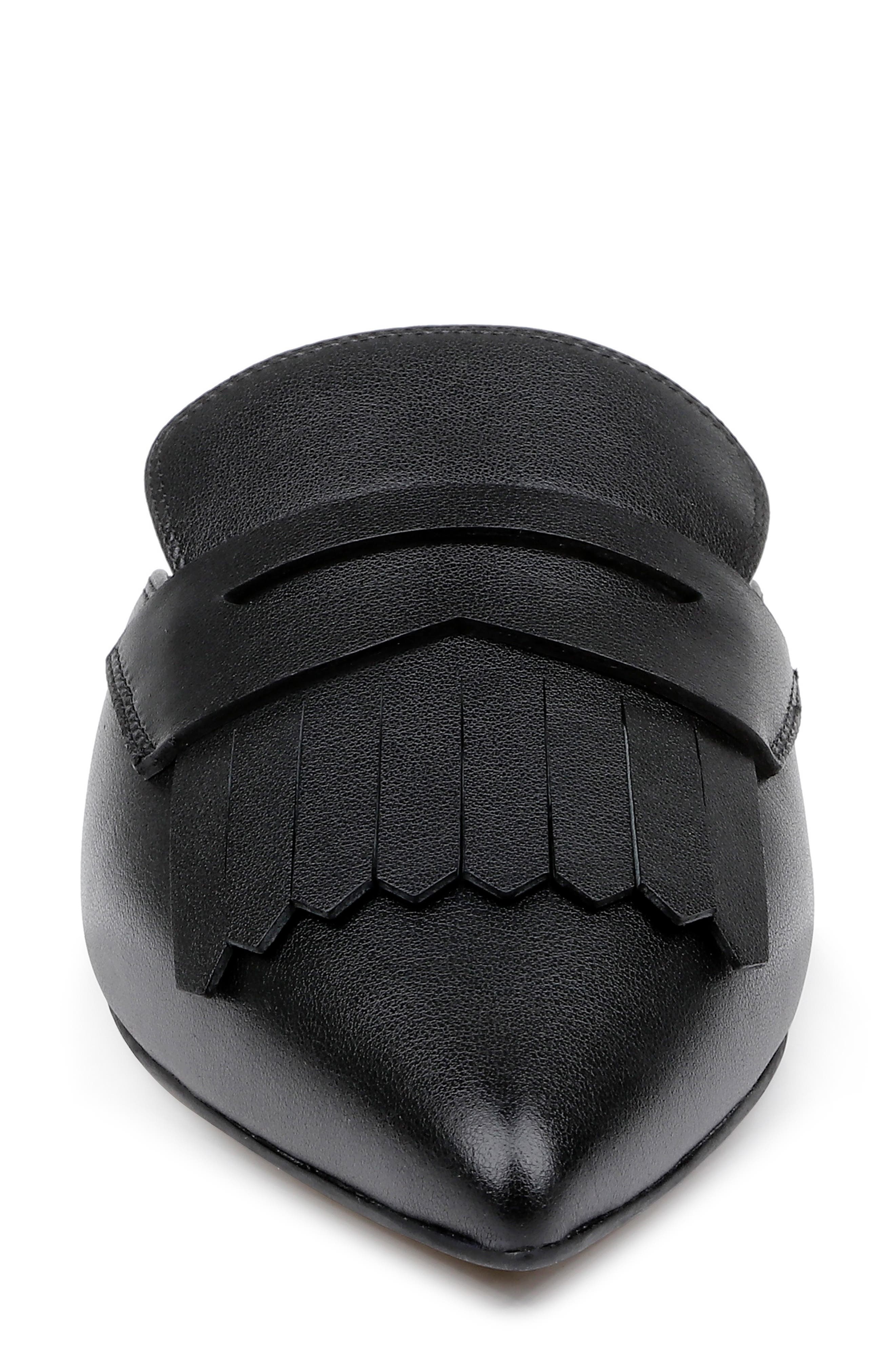 L'AGENCE Barbe II Pointed Toe Kiltie Fringe Loafer Mule, Alternate, color, 