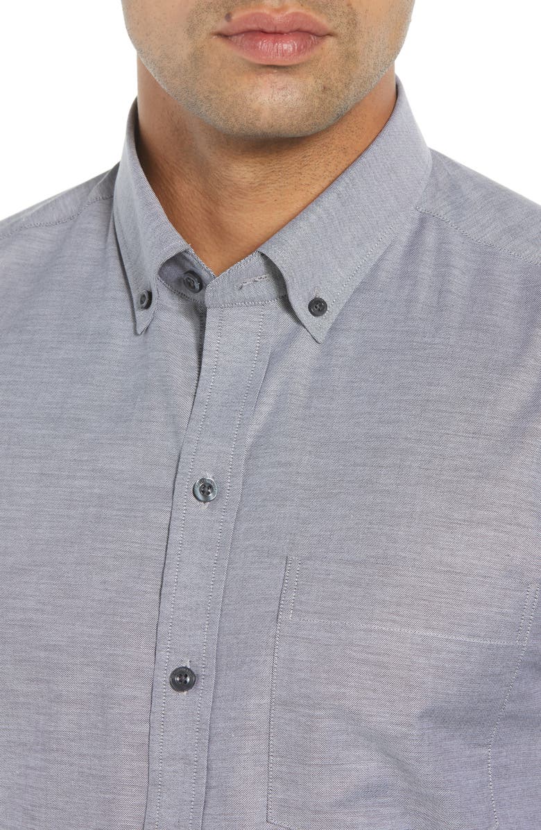 Cutter & Buck Cotton Blend Oxford Shirt, Alternate, color, Charcoal