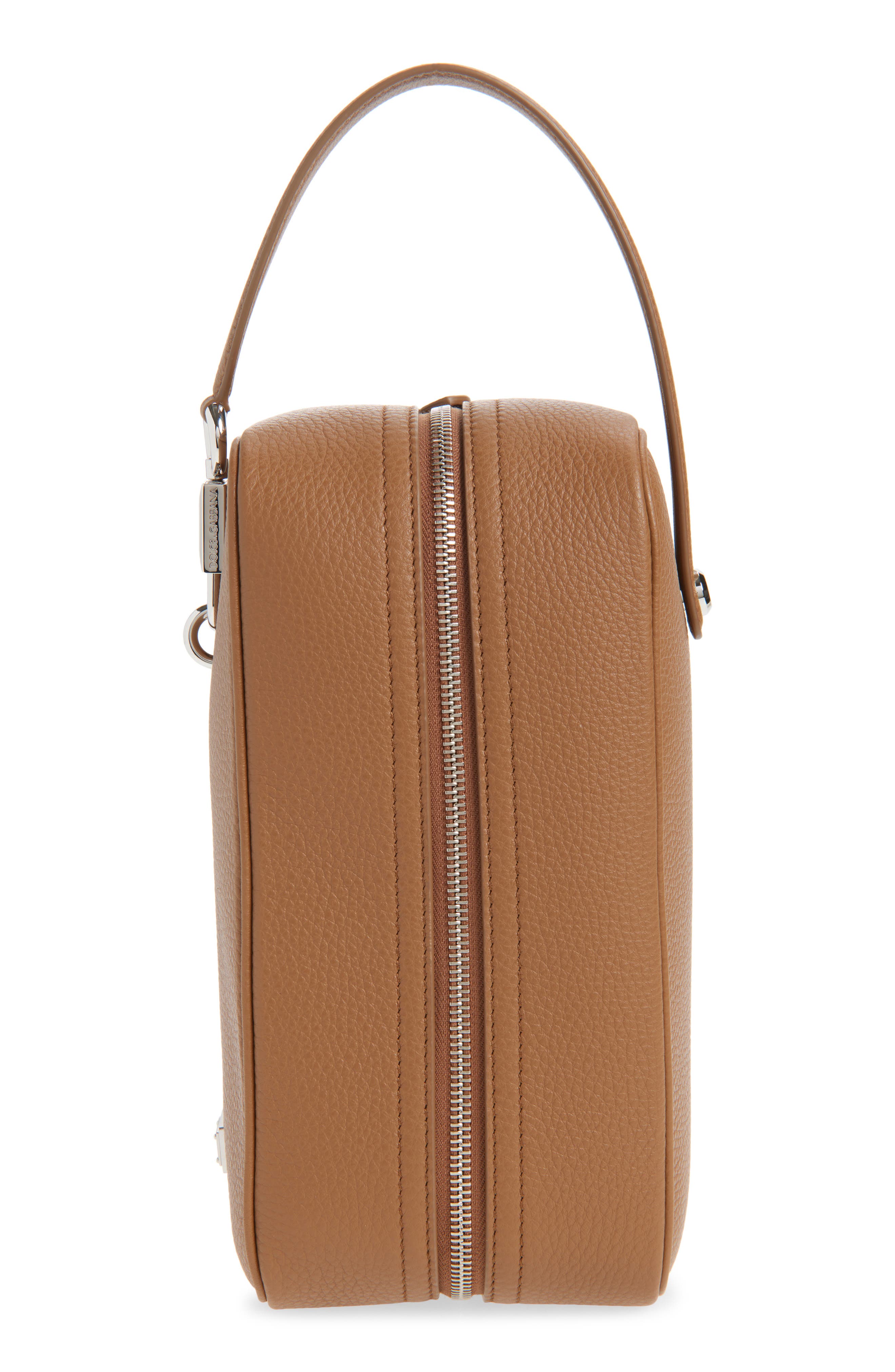 Dolce&Gabbana Lock Leather Bag, Alternate, color, Caramello