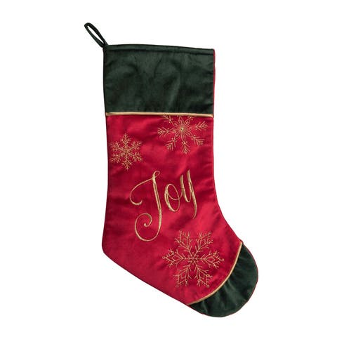 8.5" x 20" Snowflake "Joy" Premium Christmas Stocking