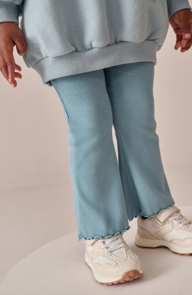 NEXT Kids' Butterfly Bow Appliqué Sweatshirt & Flare Leggings Set, Alternate, color, Blue