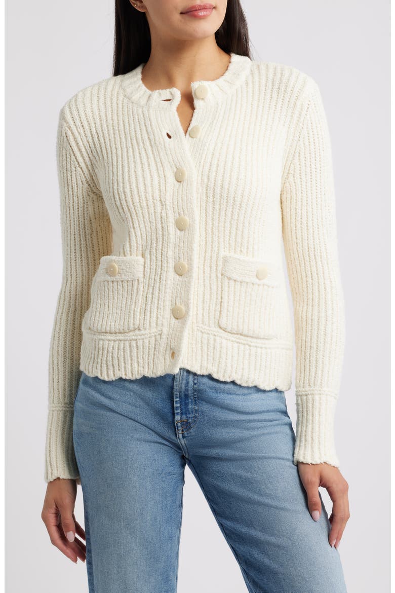 Boxy Cardigan, Main, color, IVORY PRISTINE