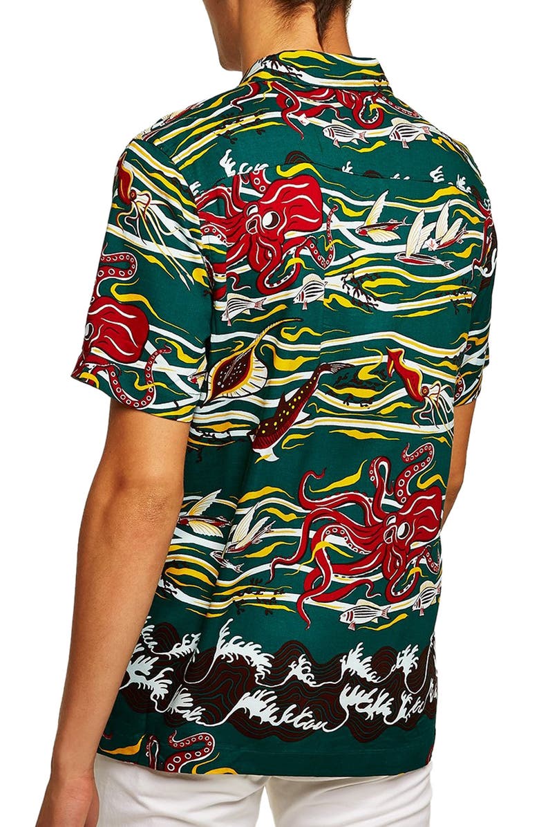 Topman Octopus Classic Fit Shirt, Alternate, color, 