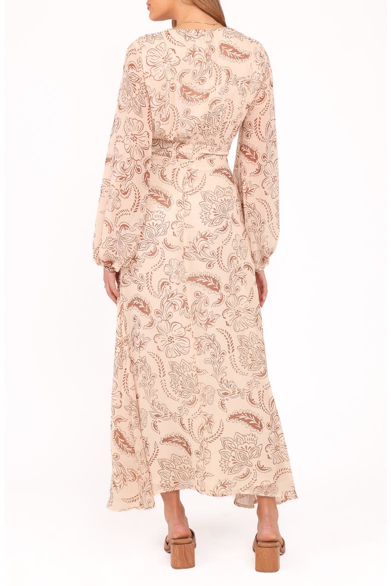 Riba Paisley Floral Long Sleeve Maxi Dress, Alternate, color, BROWN PAISLEY