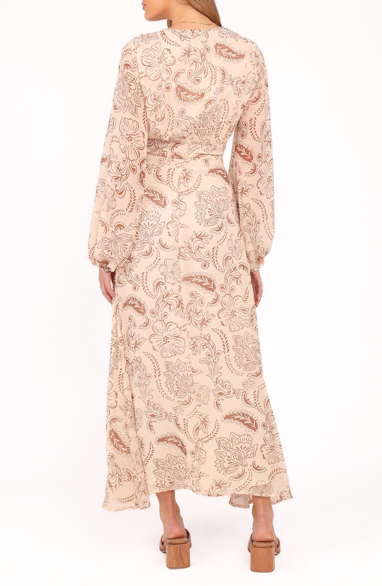 Petal & Pup Riba Paisley Floral Long Sleeve Maxi Dress, Alternate, color, Brown Paisley