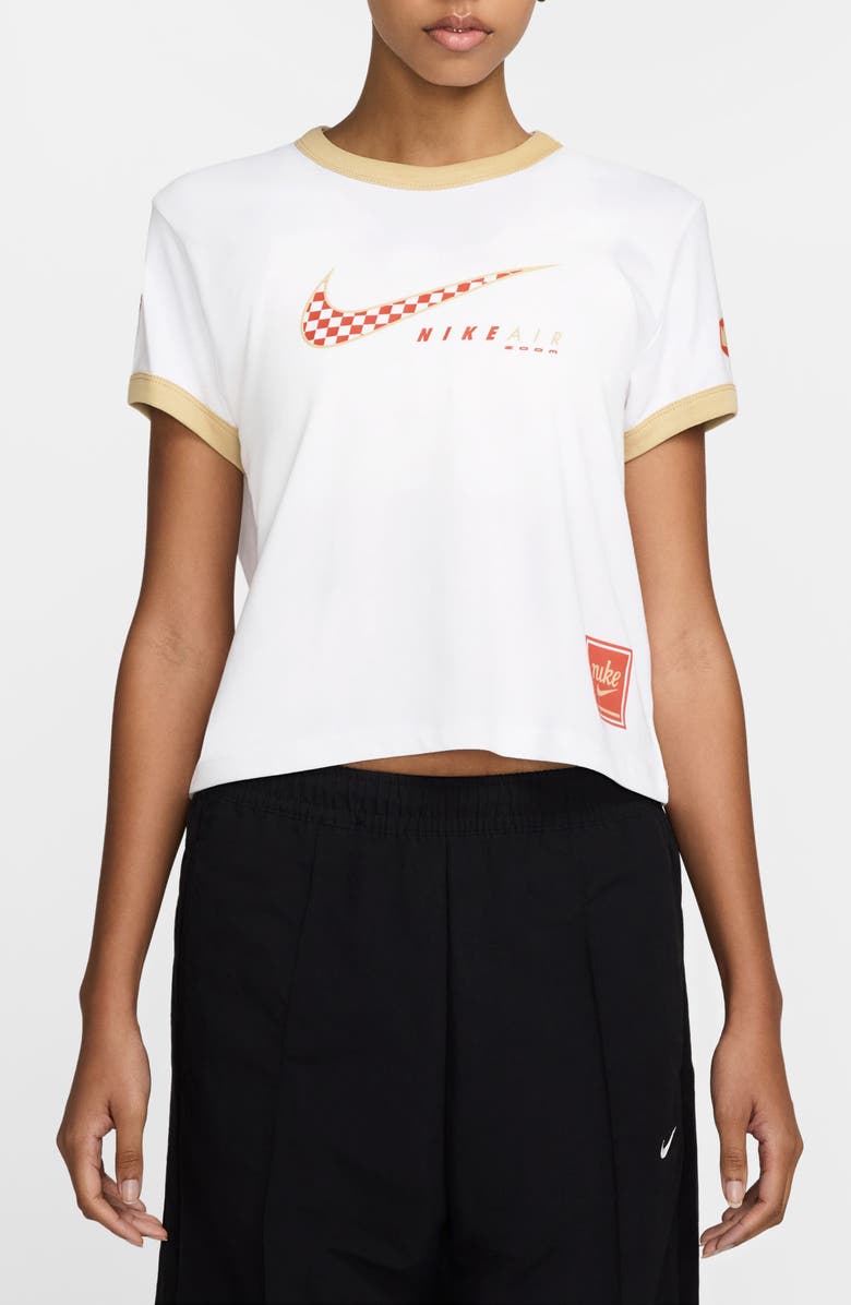 Nike Sportswear Club Checkerboard Swoosh Graphic T-Shirt, Main, color, 