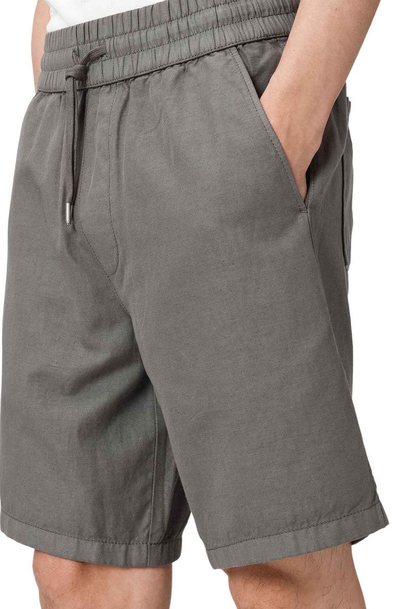 AllSaints Hanbury Cotton & Linen Drawstring Shorts, Alternate, color, Pillar Grey